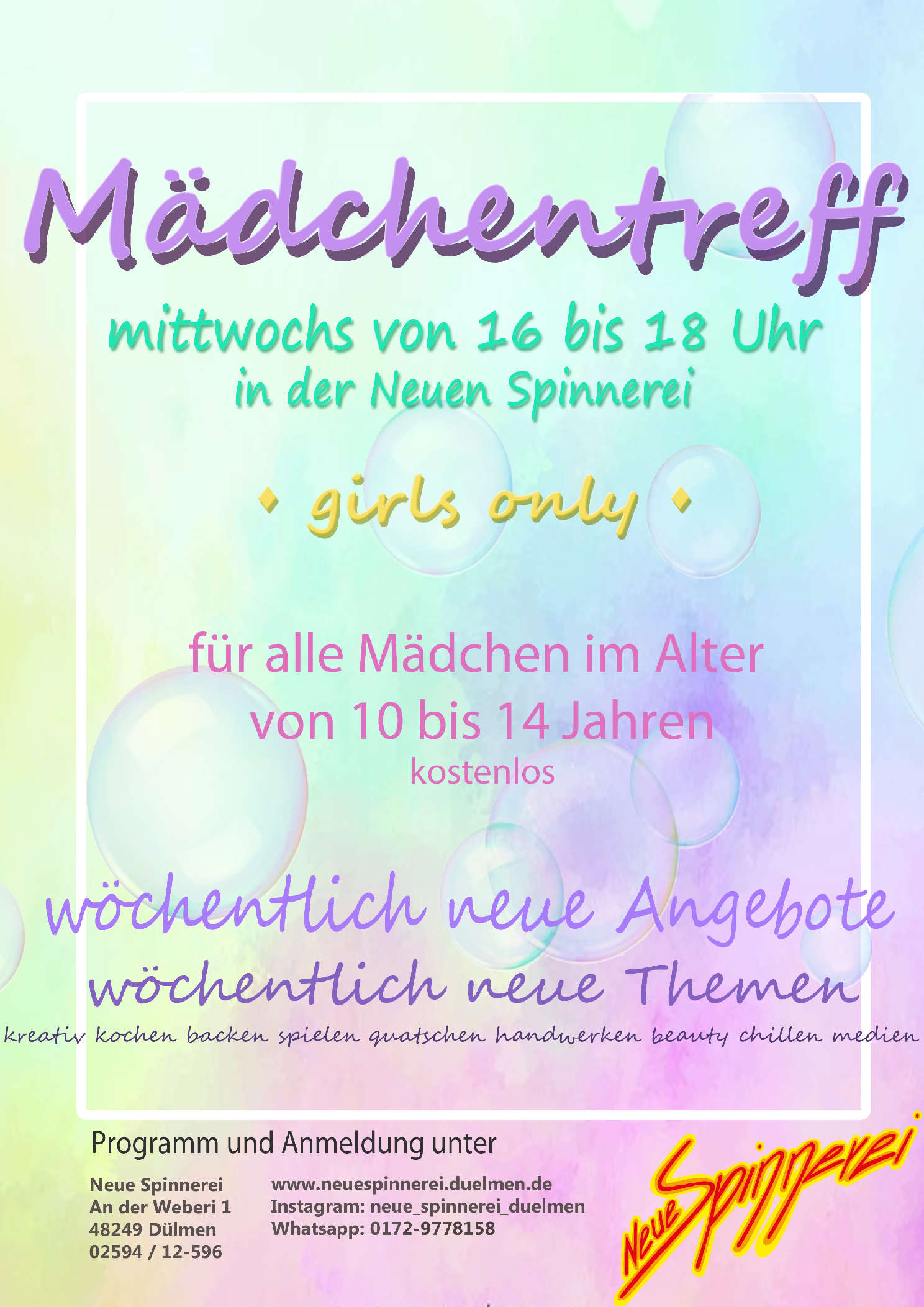 hier ist der Mädchentreffflyer zu sehen